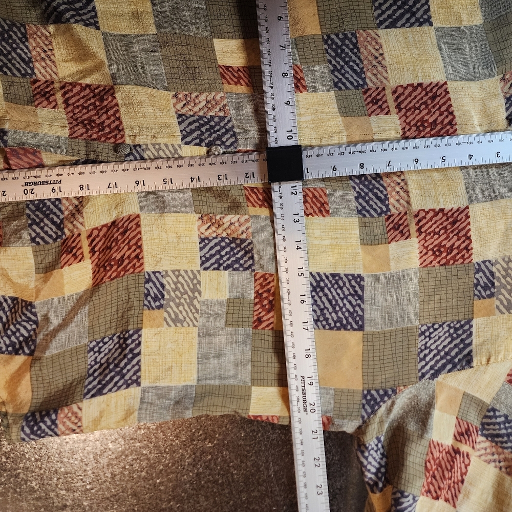 Stunt Patchwork Button Up Blouse Boho Earth Tone … - image 3